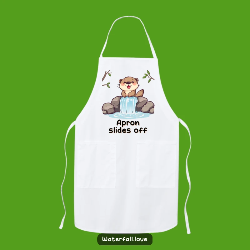 Funny Otter Waterfall Apron - Playful Chef's Wear, Practical Funny Gift
