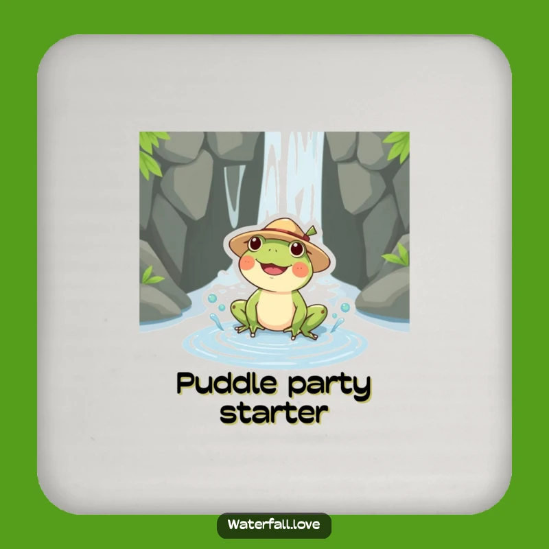 Funny Frog Puddle Coaster: Protect Surfaces with Playful Charm