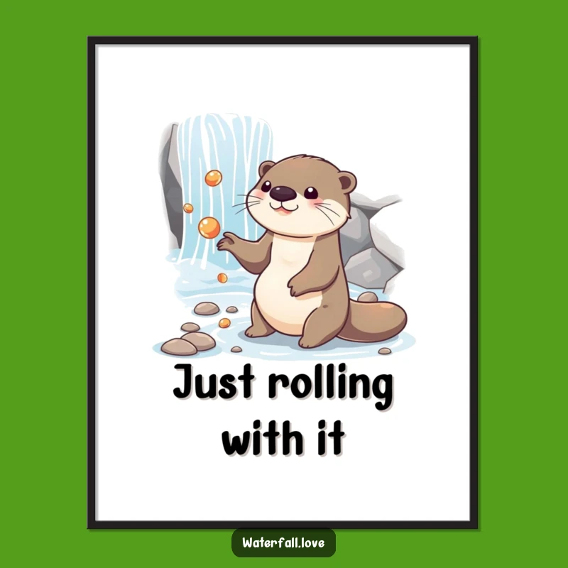 Funny Otter Art Print: Bring Playful Vibes to Your Walls