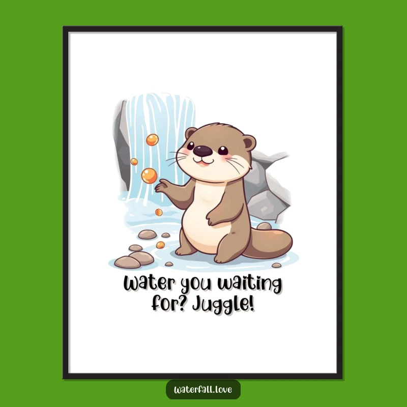 Funny Free Printable Wall Art: Juggling Otter Cascade - Downloadable Decor