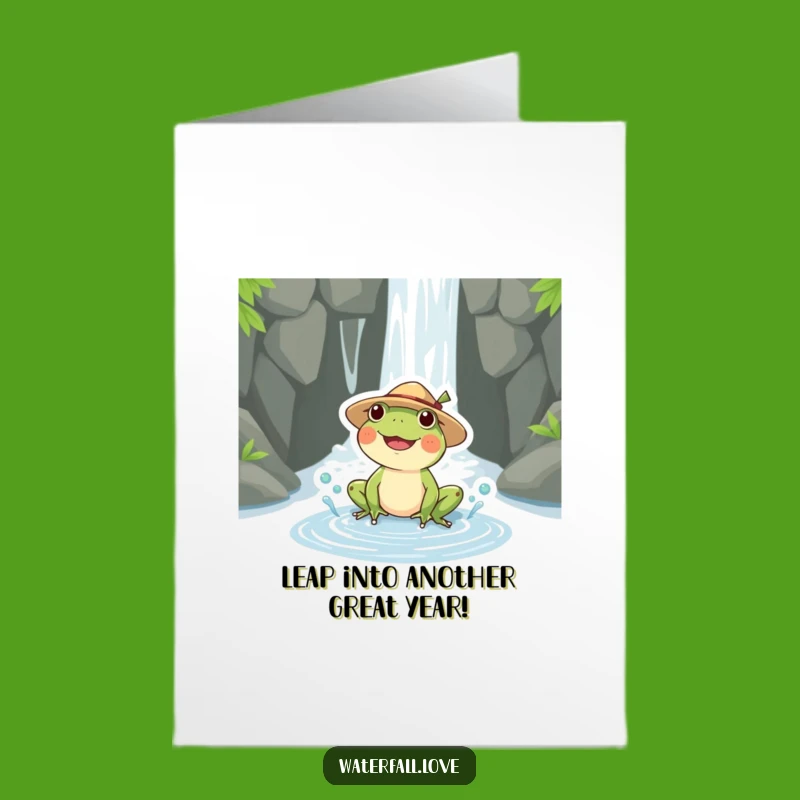 Free Printable Birthday Card: Funny Frog Hat Splash - Instant Download