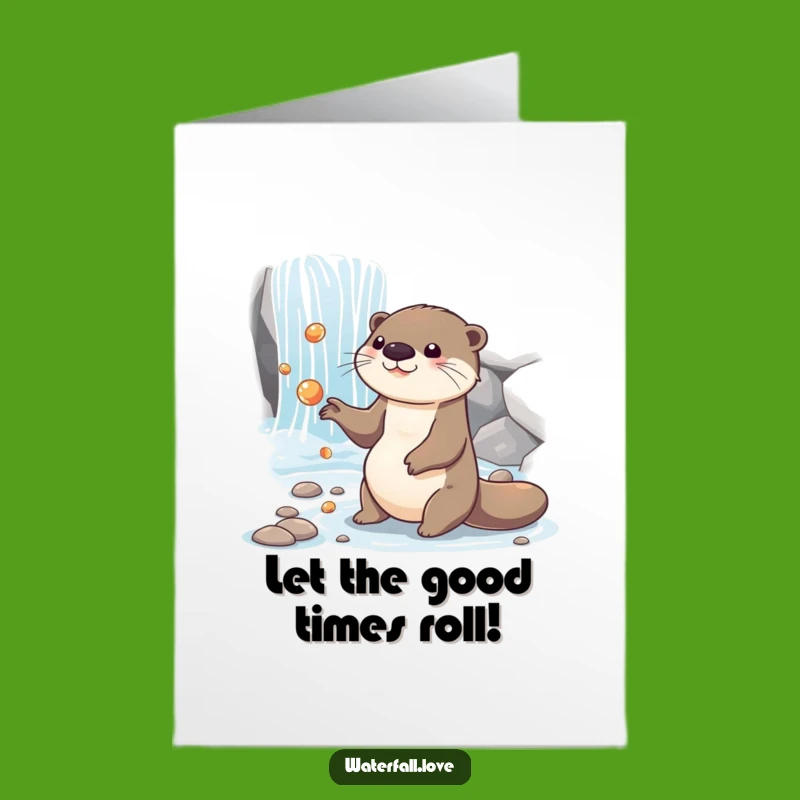 Free Printable Birthday Card: Playful Otter Juggling - Instant Fun