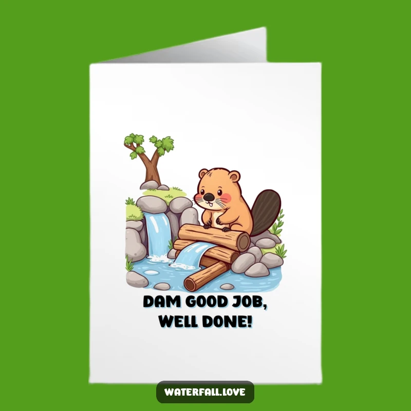 Free Printable Congrats Card: Beaver Dam Builder - DIY Celebration