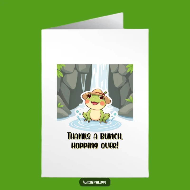 Free Printable Thank You Card: Humorous Frog Hat - Print Instantly